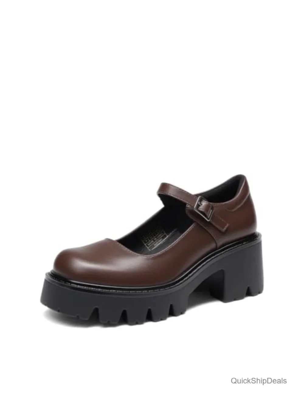 Faux Leather Mary Jane Chunky Platform Pumps Block Heel Y2K Retro